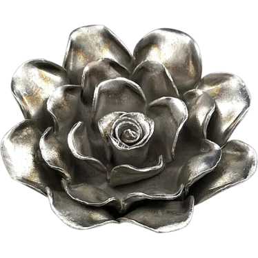 Sterling Silver Artisan Floral Pendant 3D