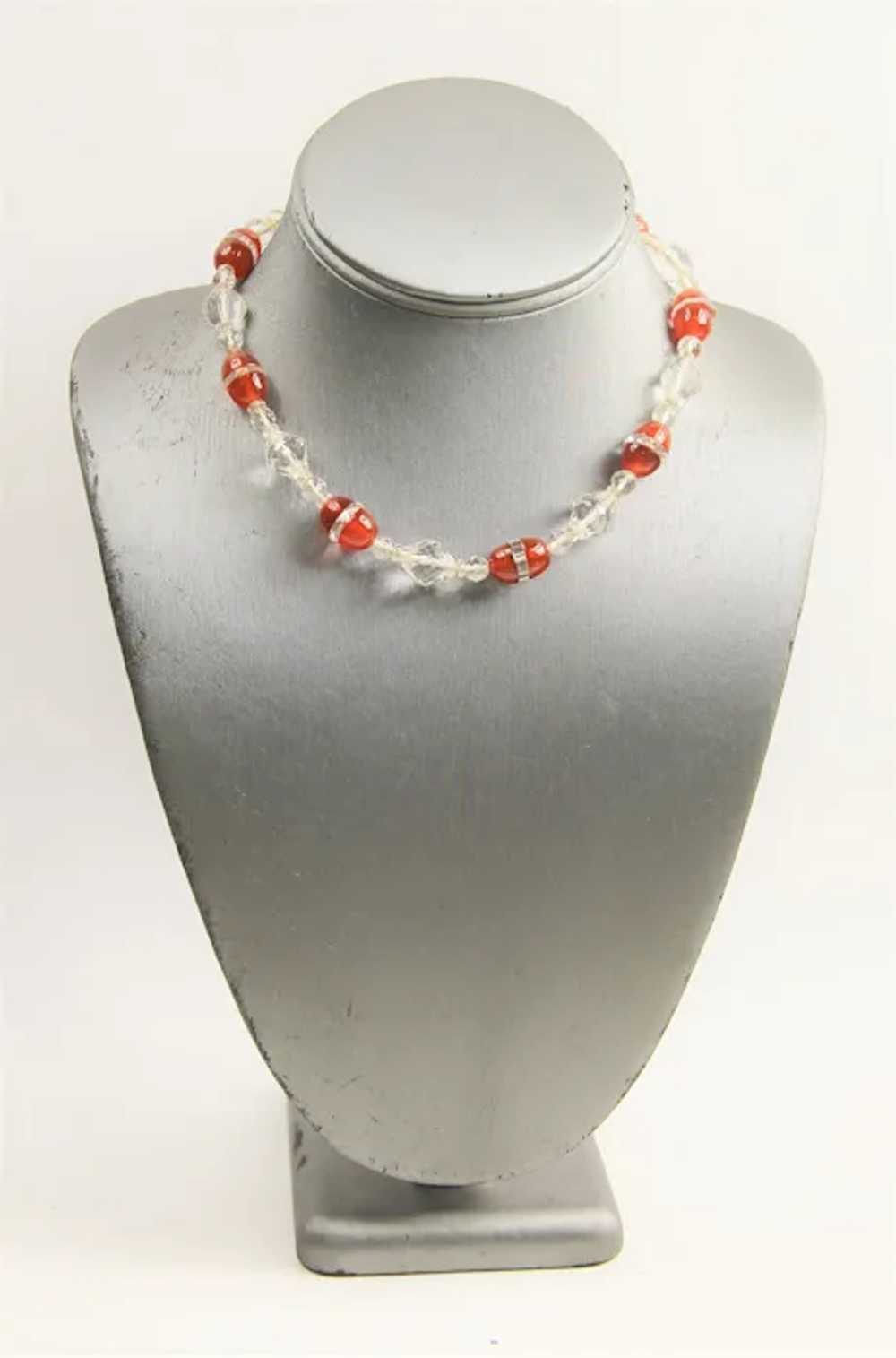 Antique Art Deco Era Rock Crystal & Glass necklac… - image 2