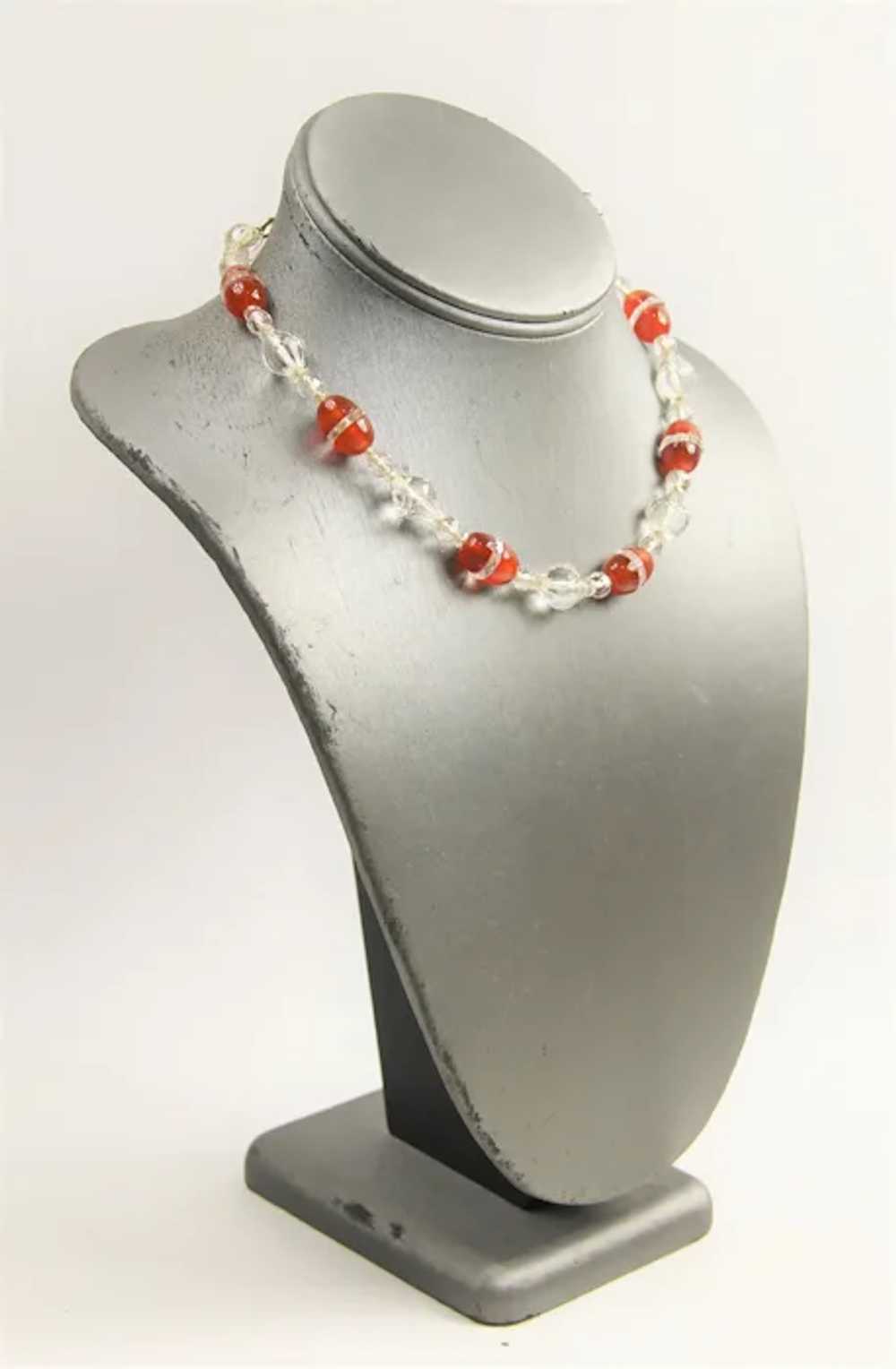 Antique Art Deco Era Rock Crystal & Glass necklac… - image 3
