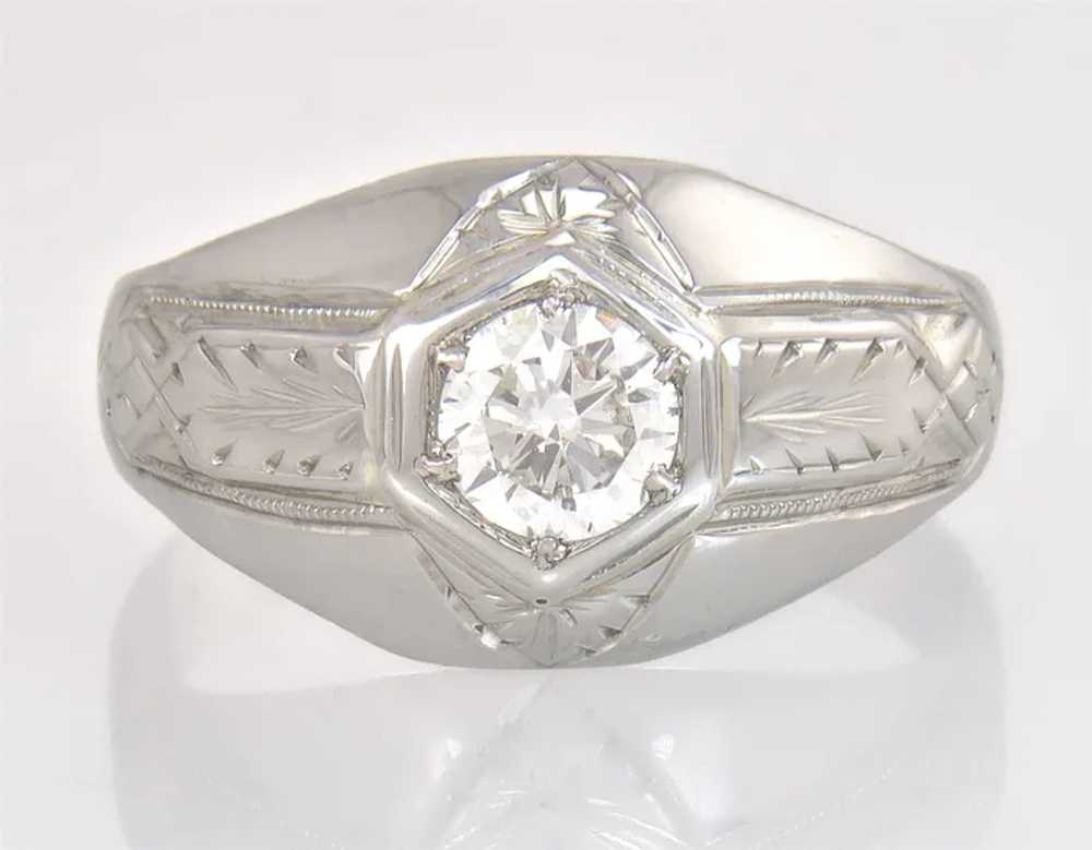Antique Certified GIA .49ct VS1 Genuine Diamond 1… - image 2