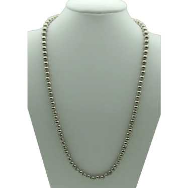 Napier Silvertone Metal Bead Necklace