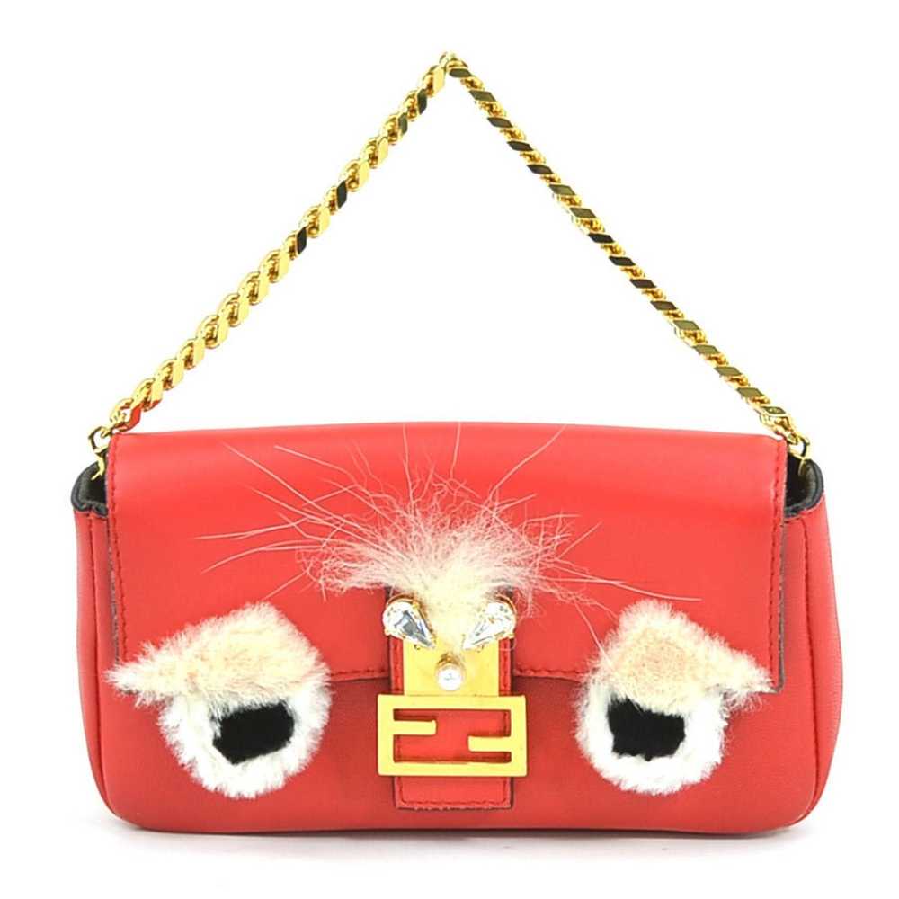 Fendi FENDI Handbag Micro Baguette Leather/Fur Re… - image 1