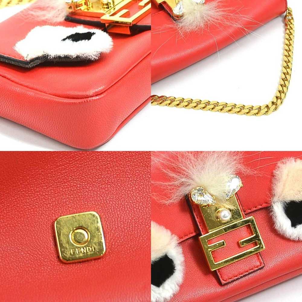 Fendi FENDI Handbag Micro Baguette Leather/Fur Re… - image 4