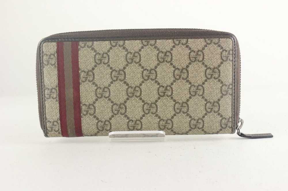 Gucci GUCCI Rare Supreme Canvas Zippy with Web St… - image 12