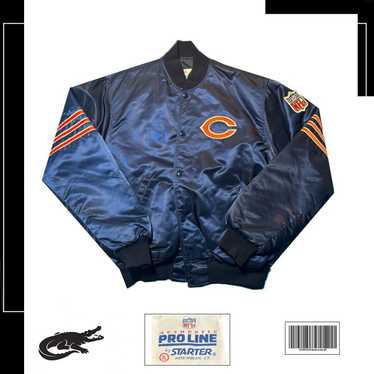 Starter Chicago Bears Sherpa Lined Plaid Jacket M / Bears Navy Mens Outerwear