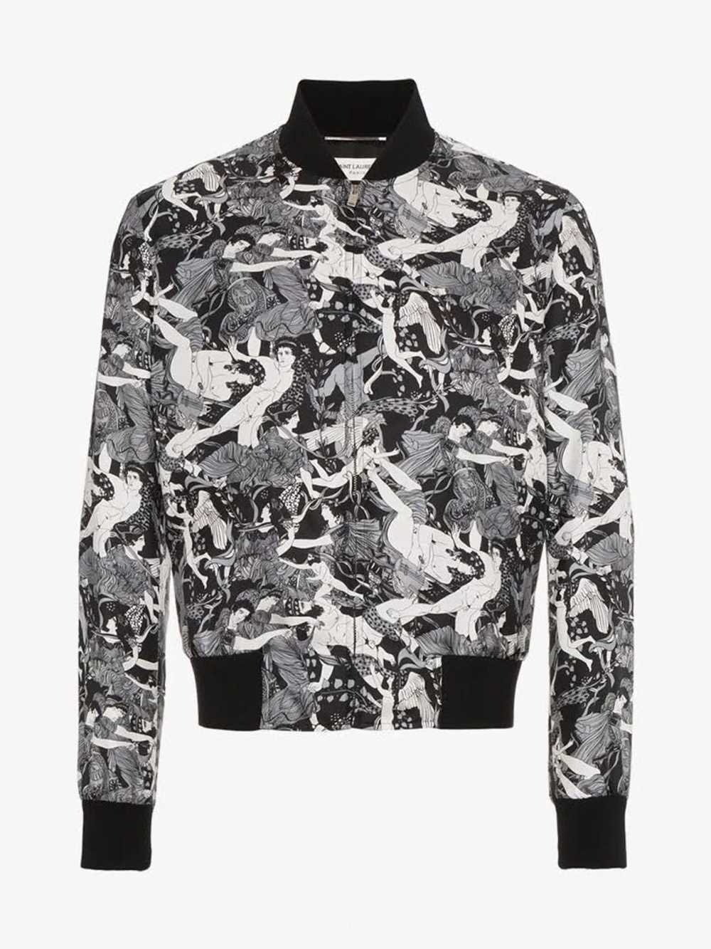 Saint Laurent Paris Antique Greek Print Bomber Ja… - image 3