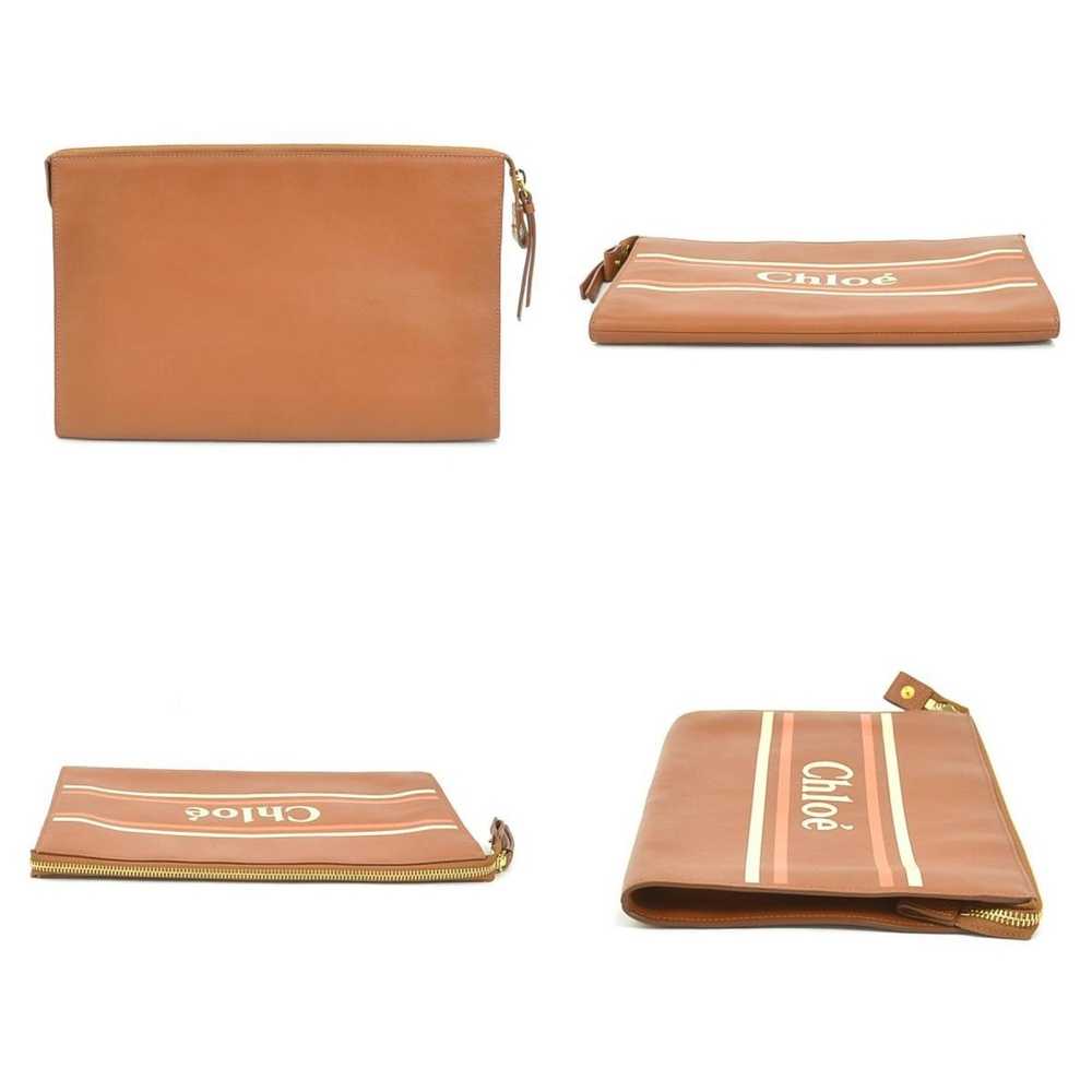 Chloe Chloé Chloe Clutch Bag Leather Brown Ladies - image 3