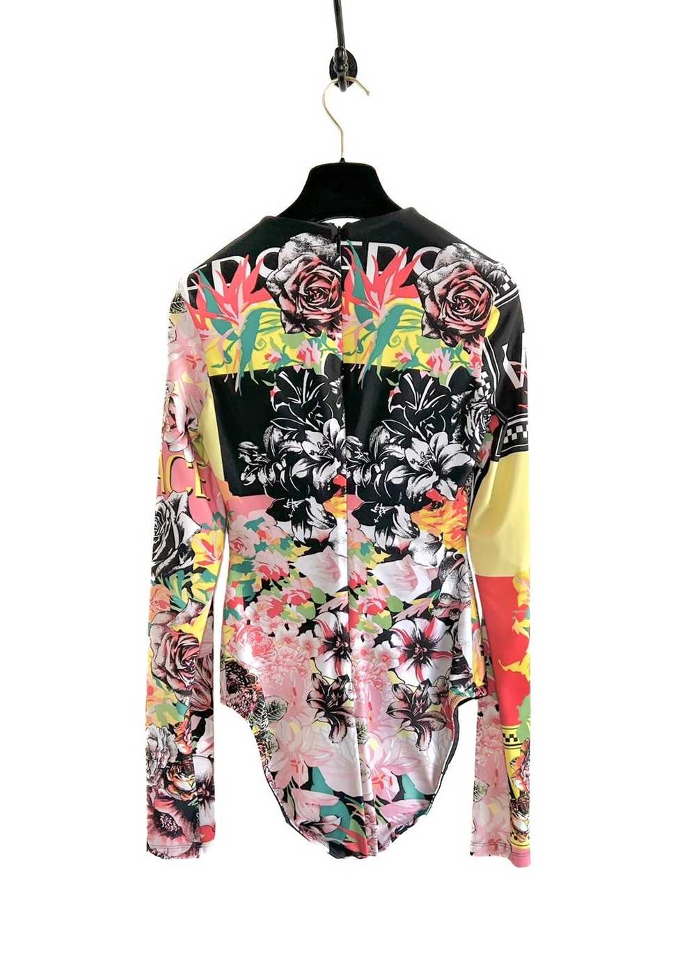 Versace Versace Pink Floral Print Logo Long Sleev… - image 3