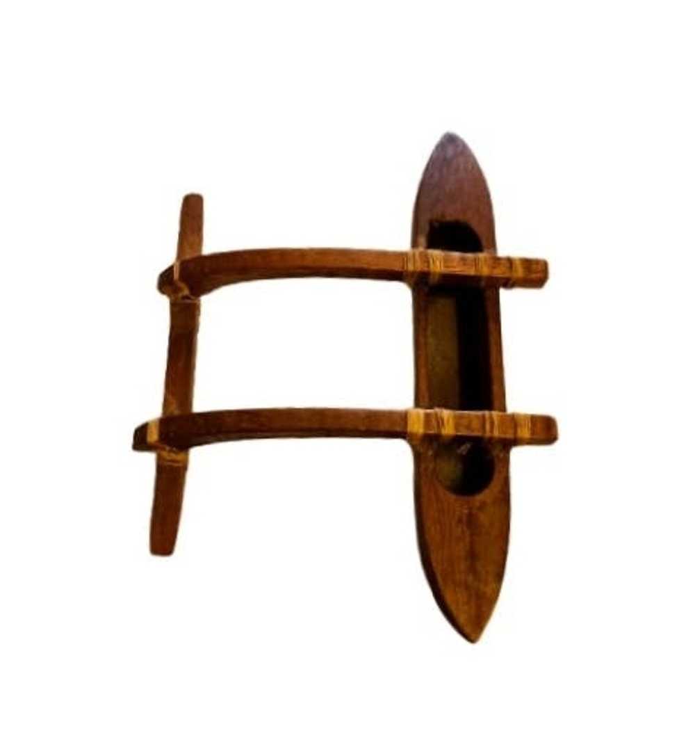 Handmade Vintage Wood Handmade Canoe with Outrigg… - image 3