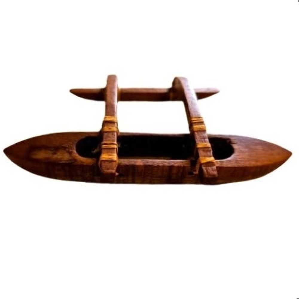 Handmade Vintage Wood Handmade Canoe with Outrigg… - image 4