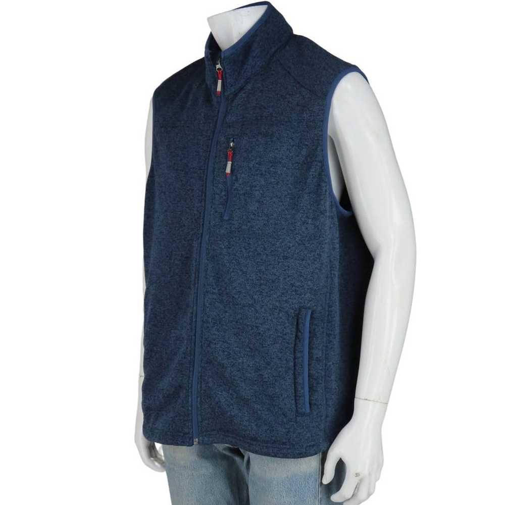 Orvis Orvis Full Zip Heather Blue Sweater Vest XXL - image 1