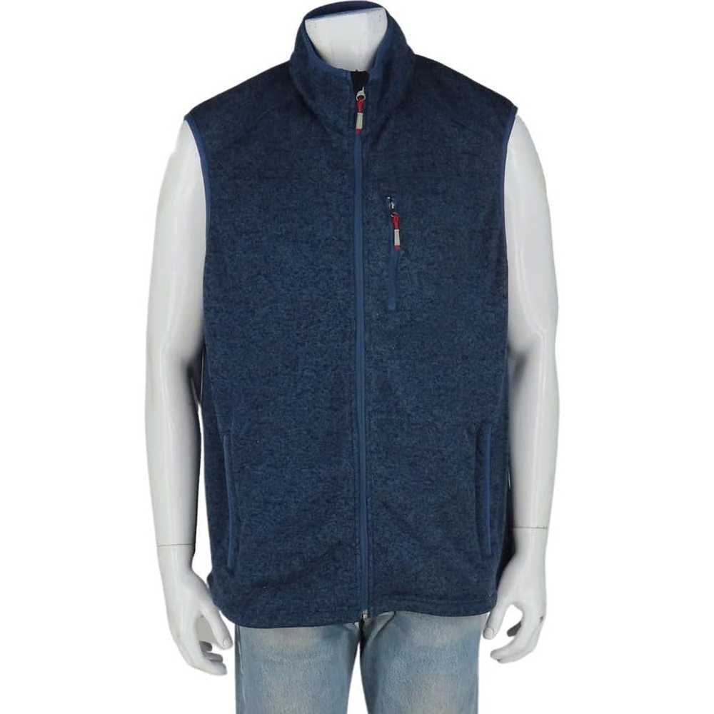 Orvis Orvis Full Zip Heather Blue Sweater Vest XXL - image 2