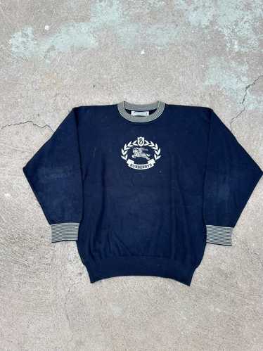 Burberry × Vintage Burberrys Sweater Navy Big Log… - image 1