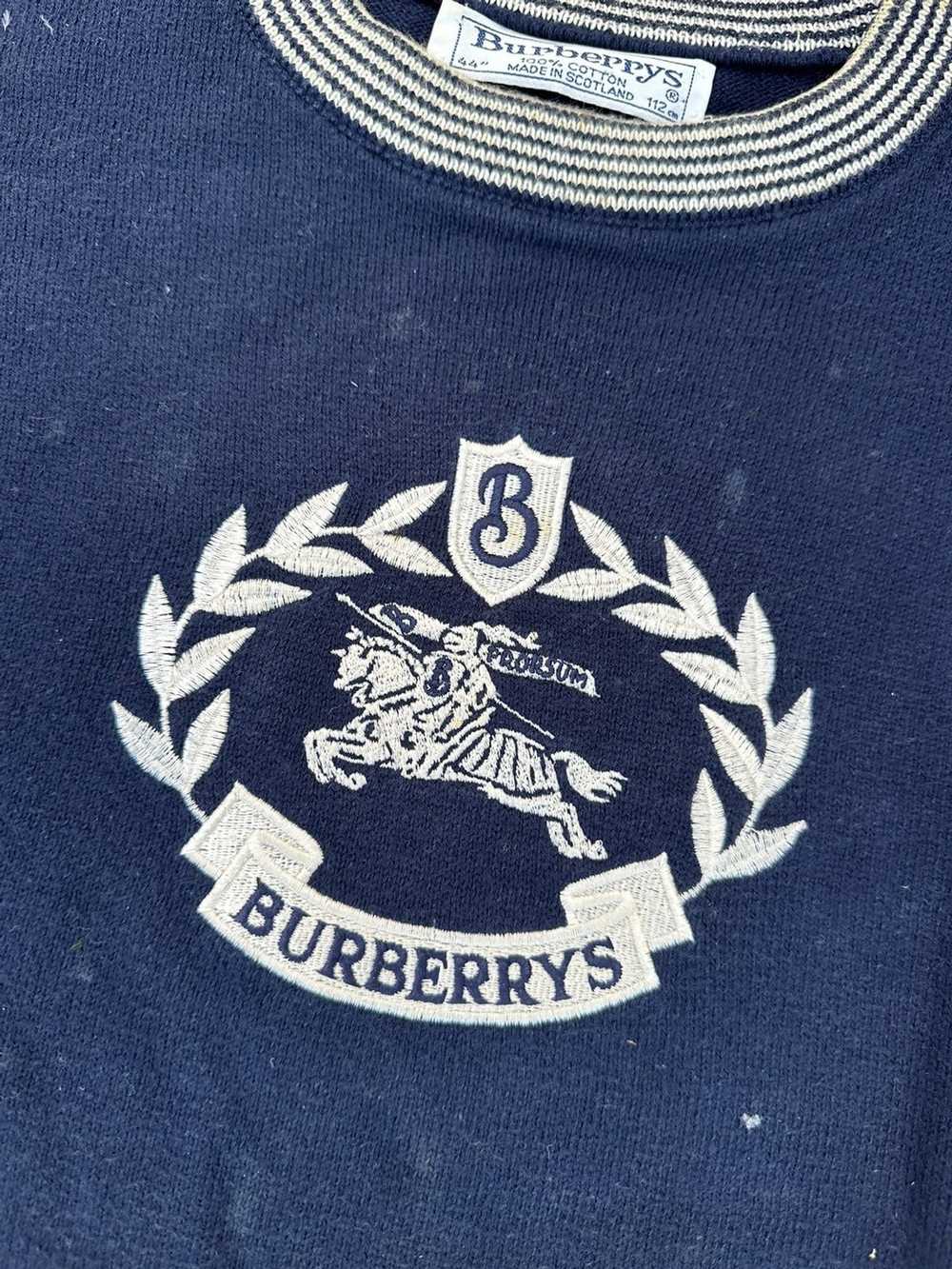 Burberry × Vintage Burberrys Sweater Navy Big Log… - image 6