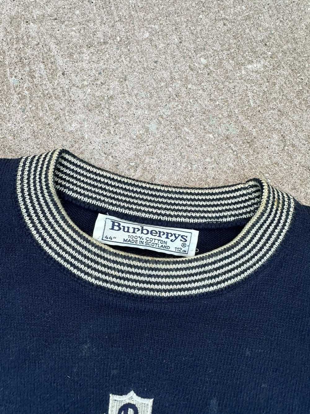 Burberry × Vintage Burberrys Sweater Navy Big Log… - image 7