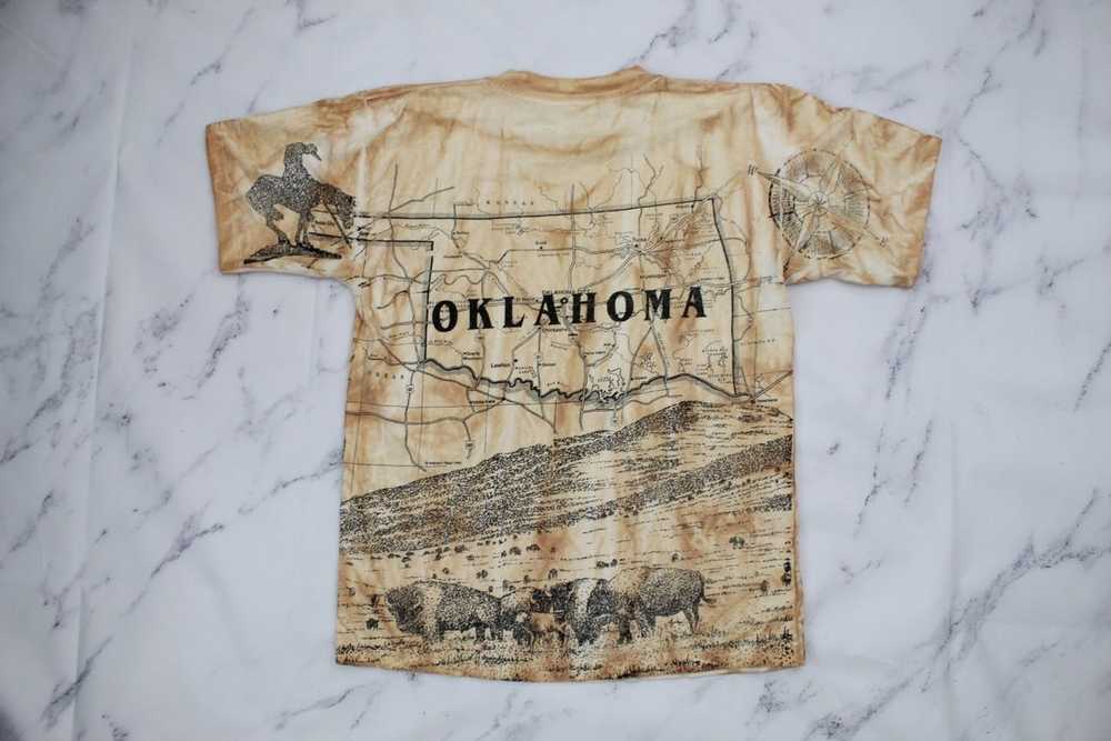 Vintage Sneaky Tees 1993 AOP State T Shirt Oklaho… - image 5