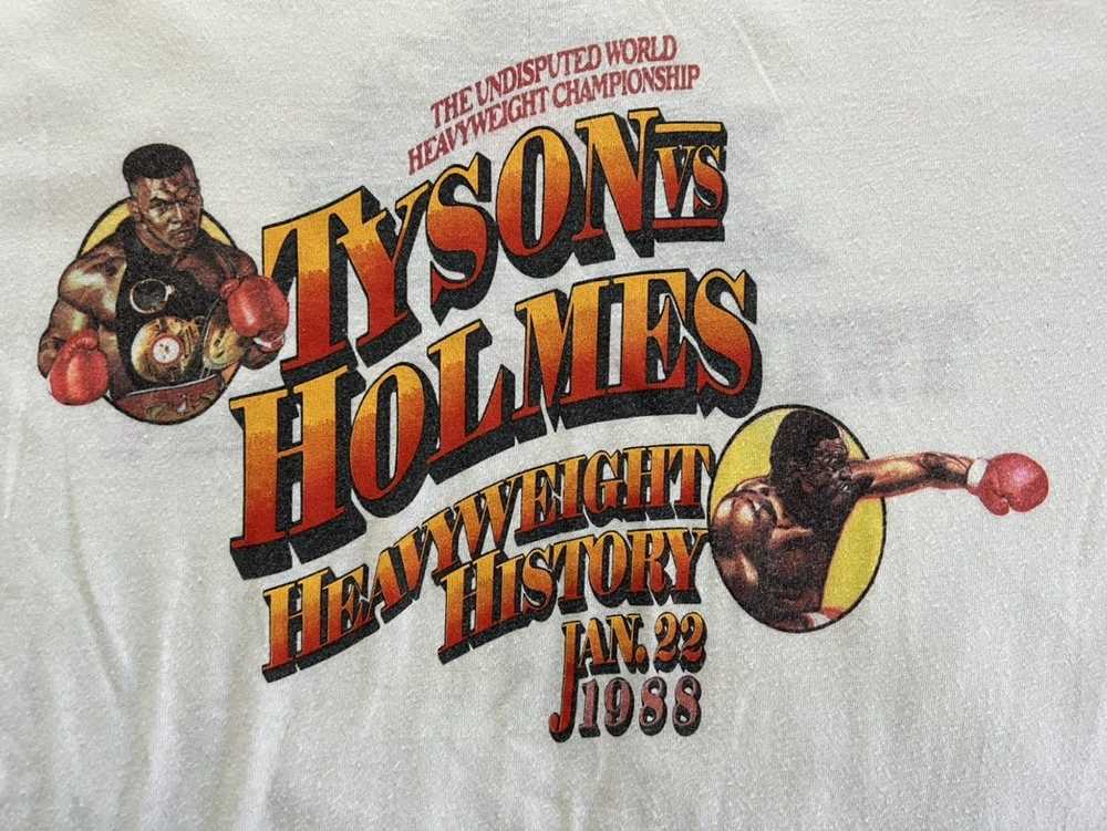 Vintage RARE Vtg 80s Mike Tyson Holmes Single Sti… - image 2