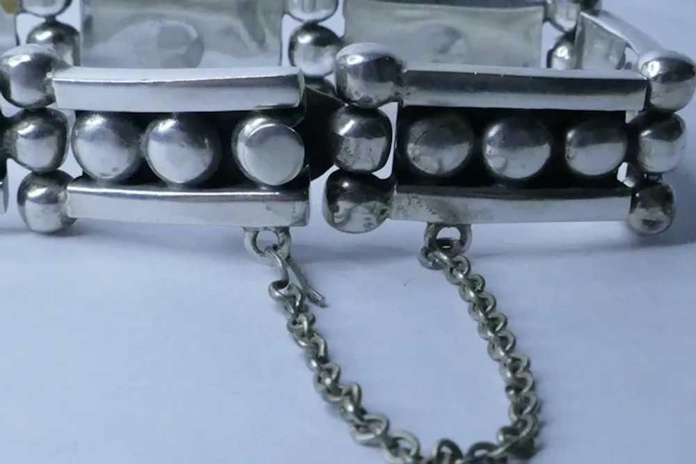 Modernist Taxco Mexican Sterling Silver Bracelet … - image 10