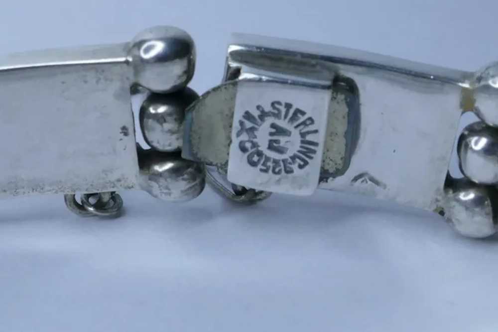 Modernist Taxco Mexican Sterling Silver Bracelet … - image 11