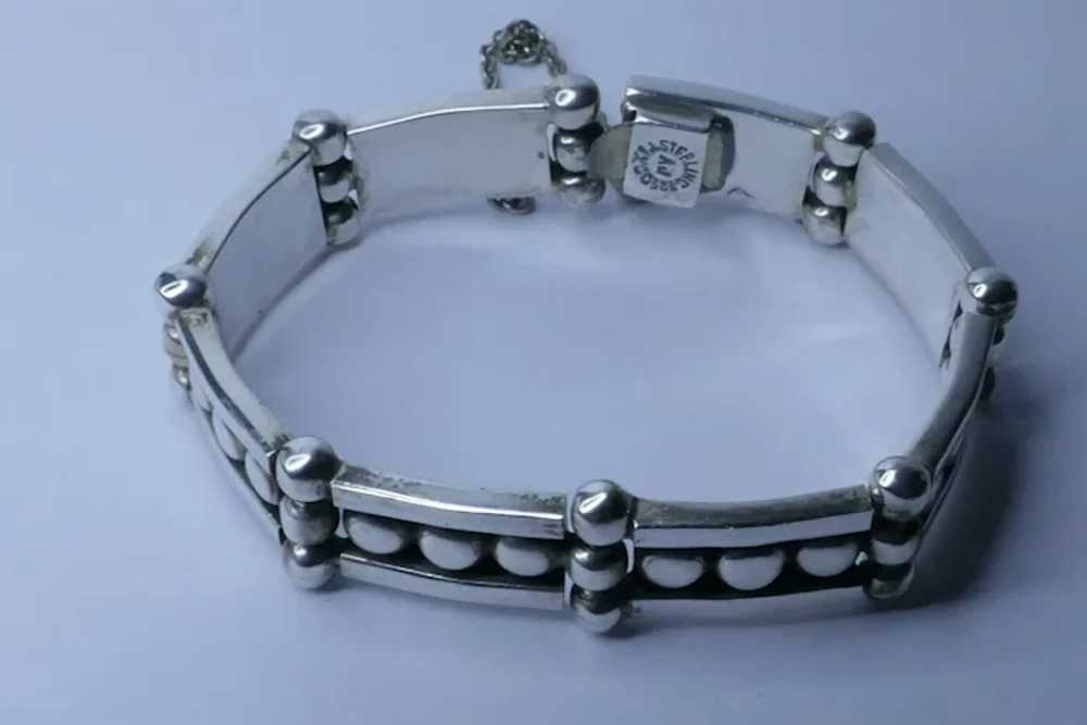 Modernist Taxco Mexican Sterling Silver Bracelet … - image 12