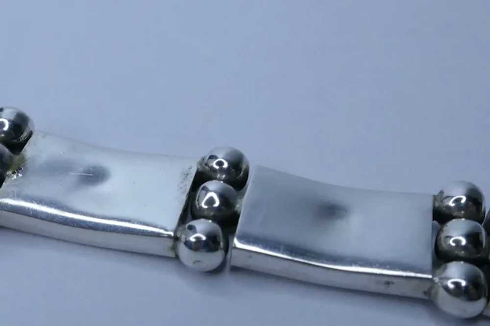 Modernist Taxco Mexican Sterling Silver Bracelet … - image 5