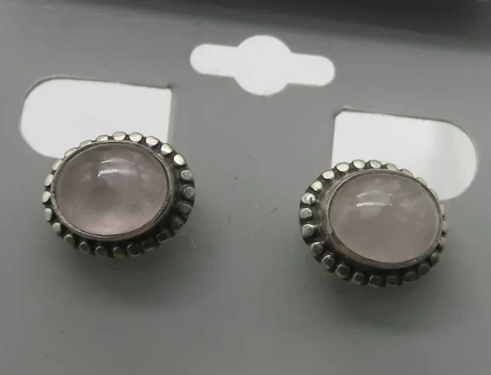 Rose Quartz Sterling Silver Earrings - image 3