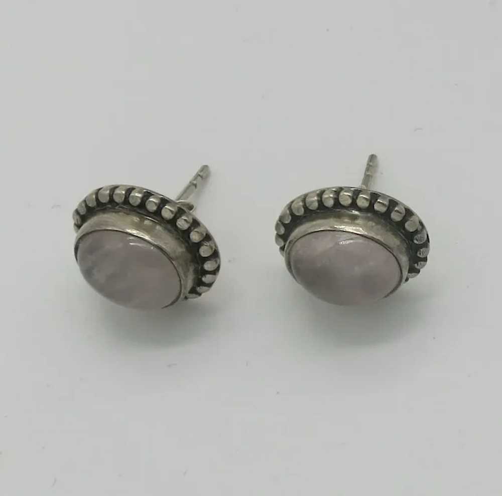 Rose Quartz Sterling Silver Earrings - image 4