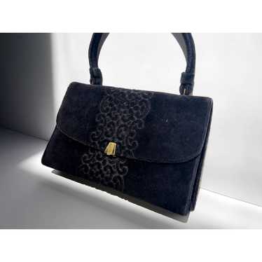 Crown LEWIS, Vintage Velvet Flap Evening Bag, Sma… - image 1