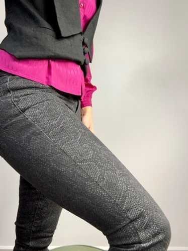 J Brand Black on Black Snakeskin Print Skinnies