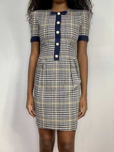 Dreamy Vintage Pearl Buttoned Work Dress - image 1
