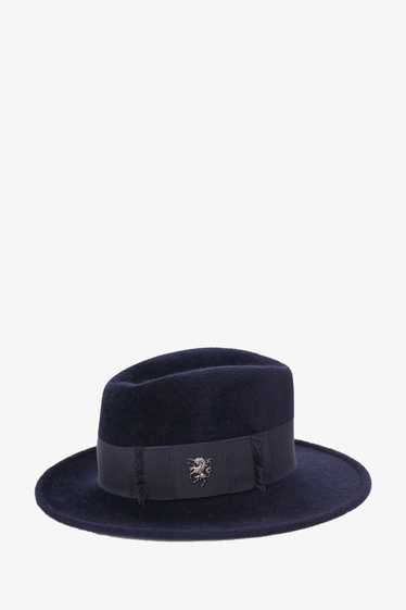 Philip Treacy Navy Wool Felt Bucket Hat - image 1