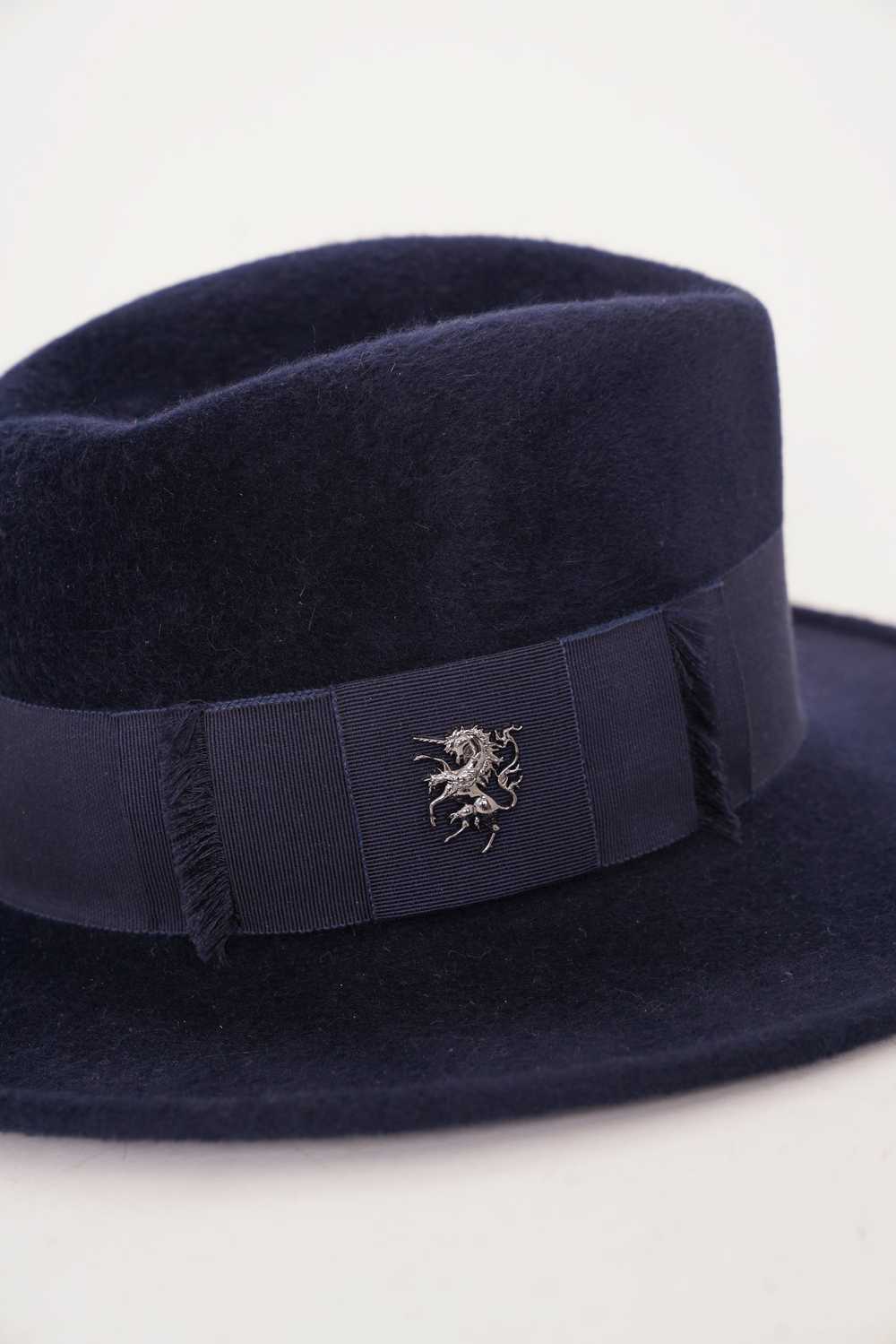 Philip Treacy Navy Wool Felt Bucket Hat - image 5