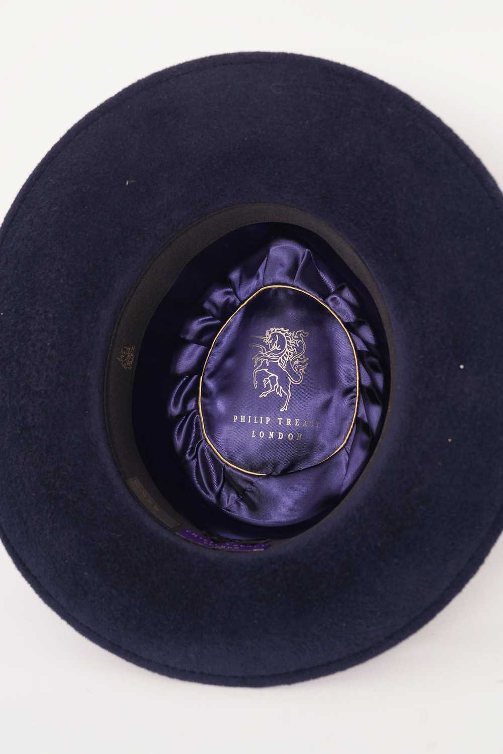 Philip Treacy Navy Wool Felt Bucket Hat - image 6