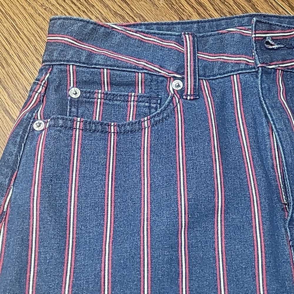 American Eagle Women's Blue Denim Stripe Stretch … - image 10