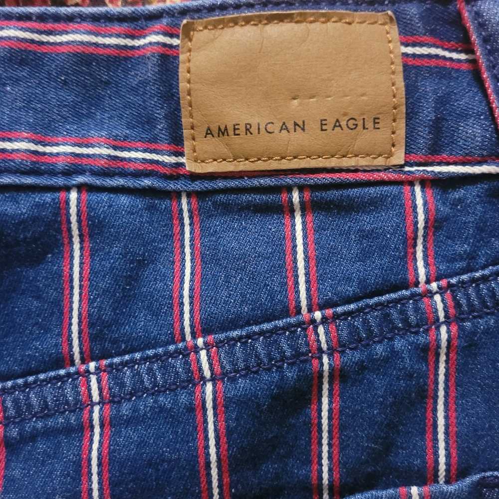 American Eagle Women's Blue Denim Stripe Stretch … - image 4