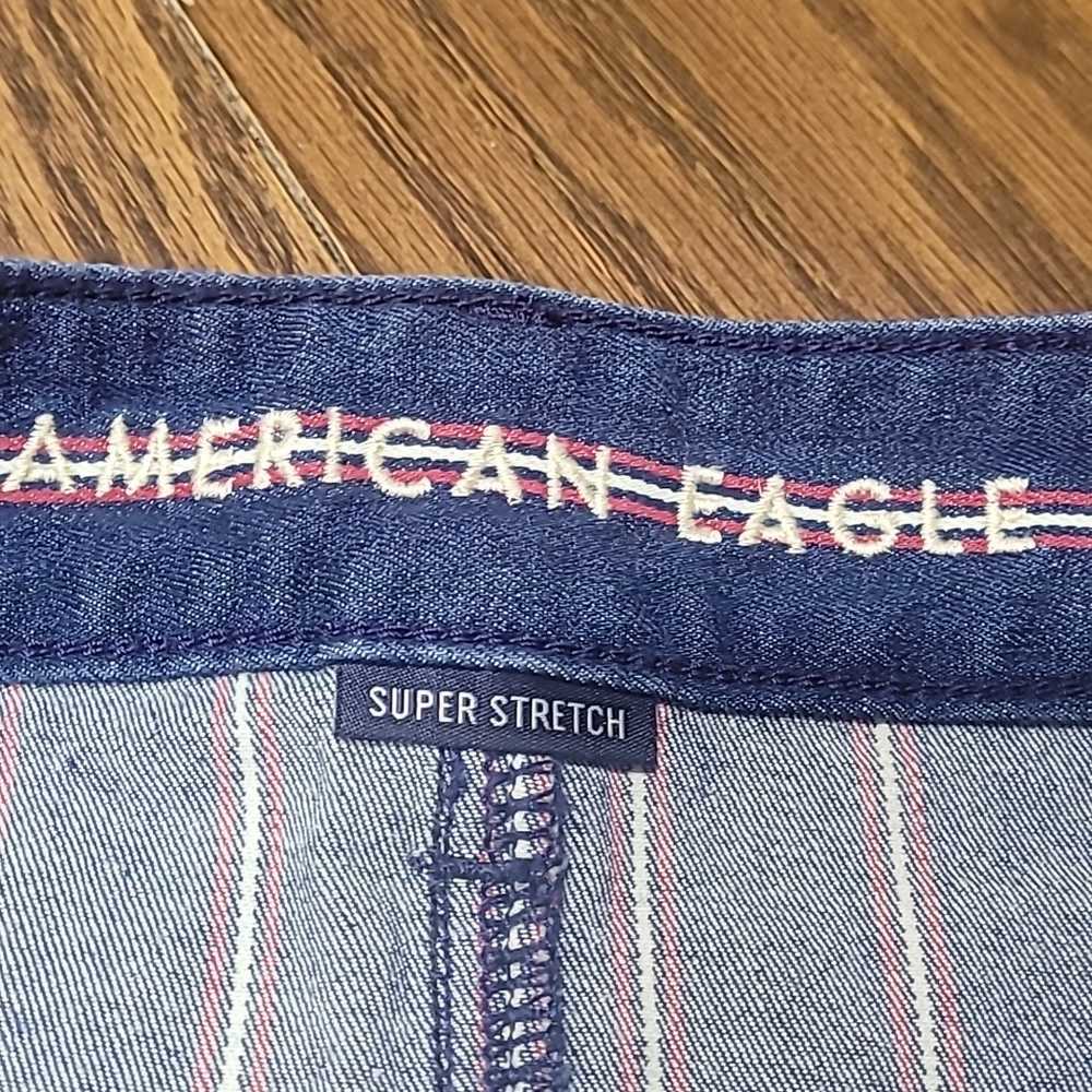 American Eagle Women's Blue Denim Stripe Stretch … - image 7