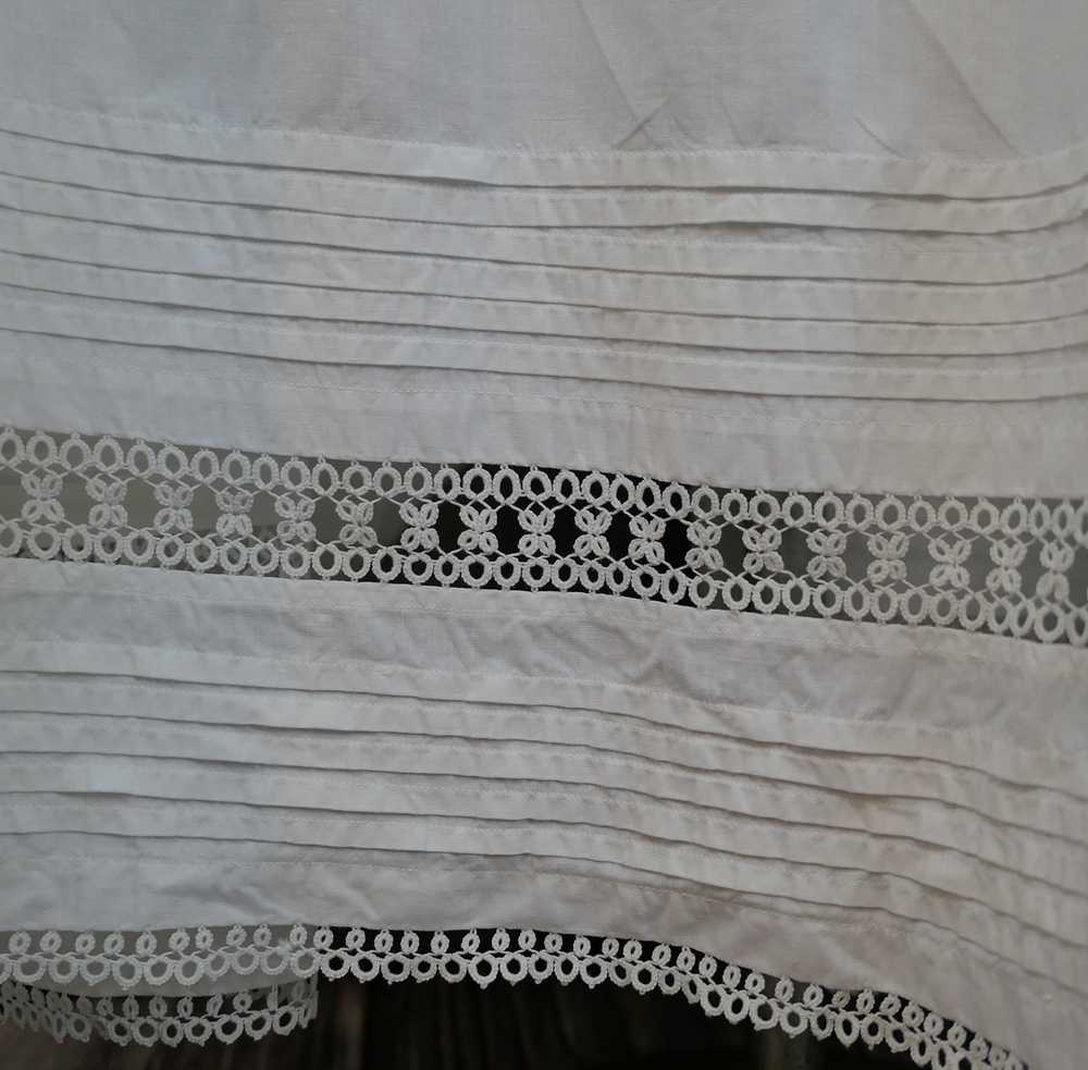 Edwardian 1900s White Cotton Petticoat with Tatte… - image 6