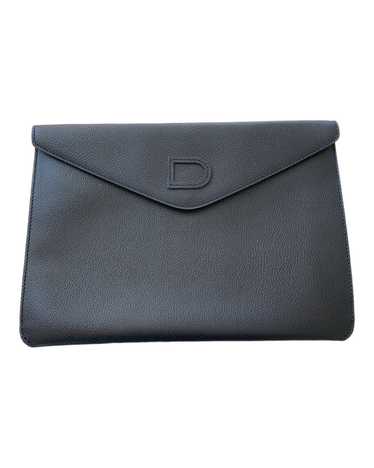 DELVAUX Louise clutch bag in black and white grained …