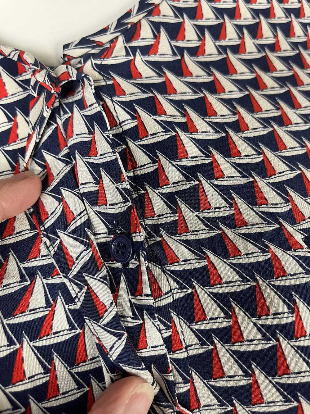 Joie Size L (14) Red, White & Blue Sailboats Shirt - image 3