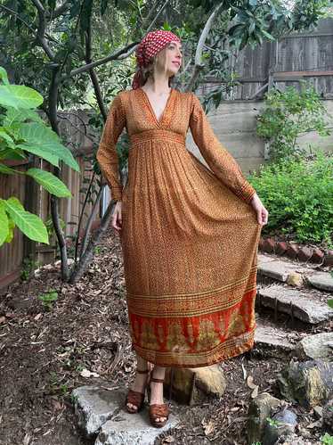 The Piper Dress - Vintage 1970s Indian cotton blo… - image 1