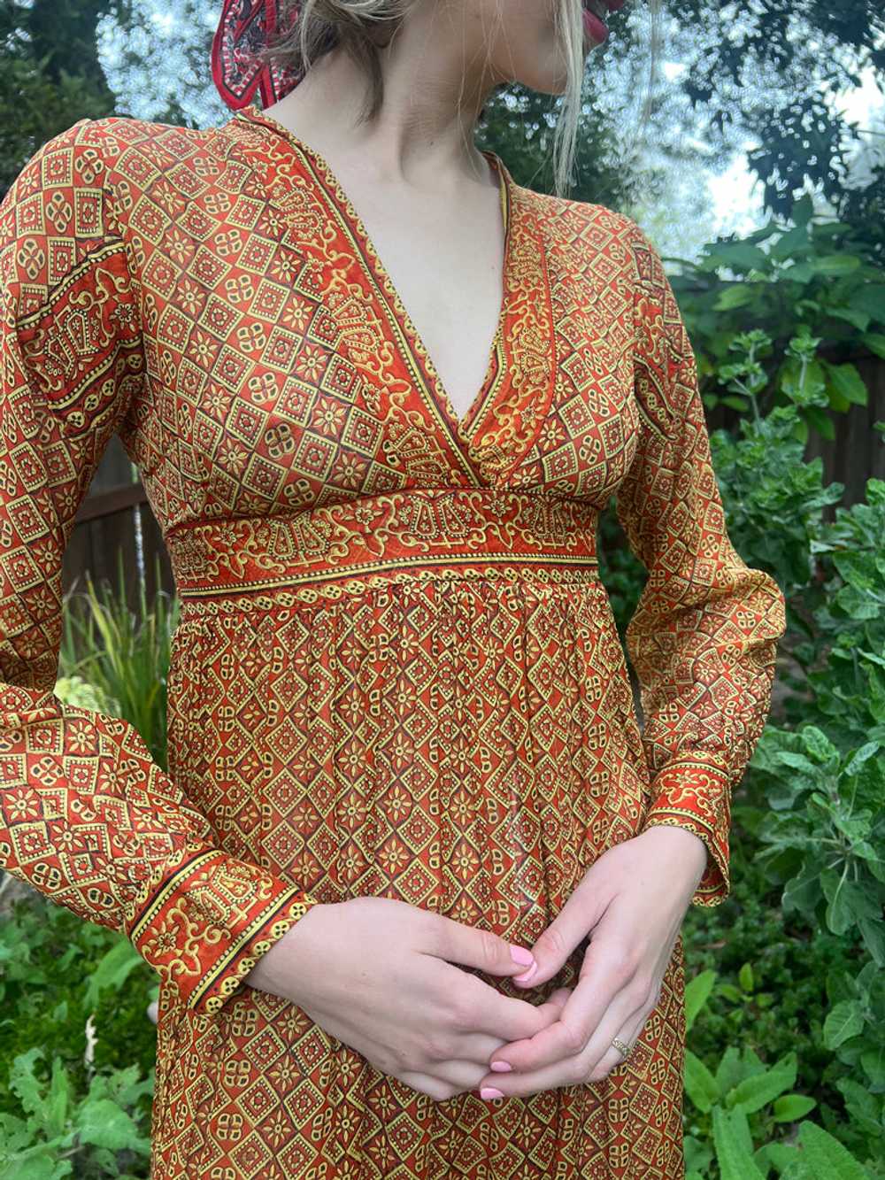 The Piper Dress - Vintage 1970s Indian cotton blo… - image 5