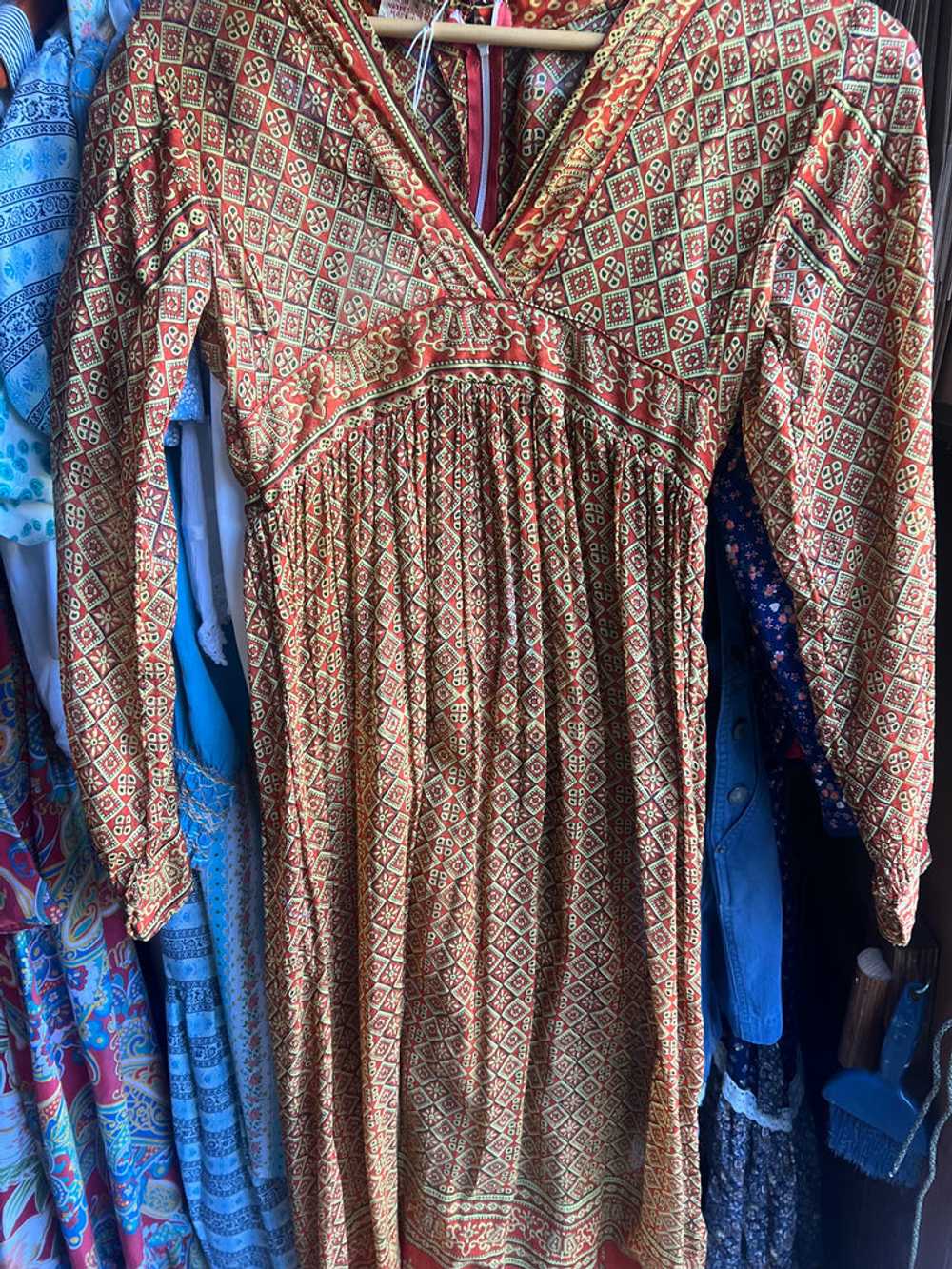 The Piper Dress - Vintage 1970s Indian cotton blo… - image 7