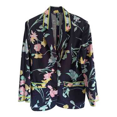Floral blazer - Blazer with large flowers, navy b… - image 1