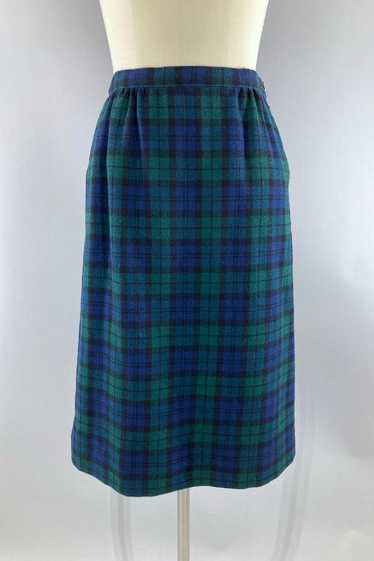 Vintage Pendleton Black Watch Tartan Wool Skirt