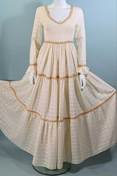 RARE Gunne Sax Black Label Cream Maxi Dress S/M - image 1