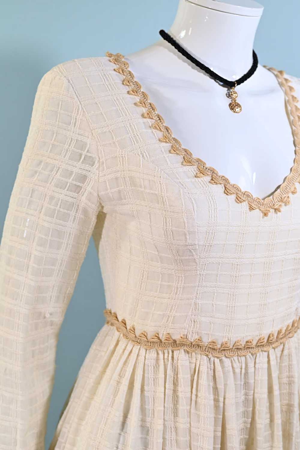 RARE Gunne Sax Black Label Cream Maxi Dress S/M - image 2