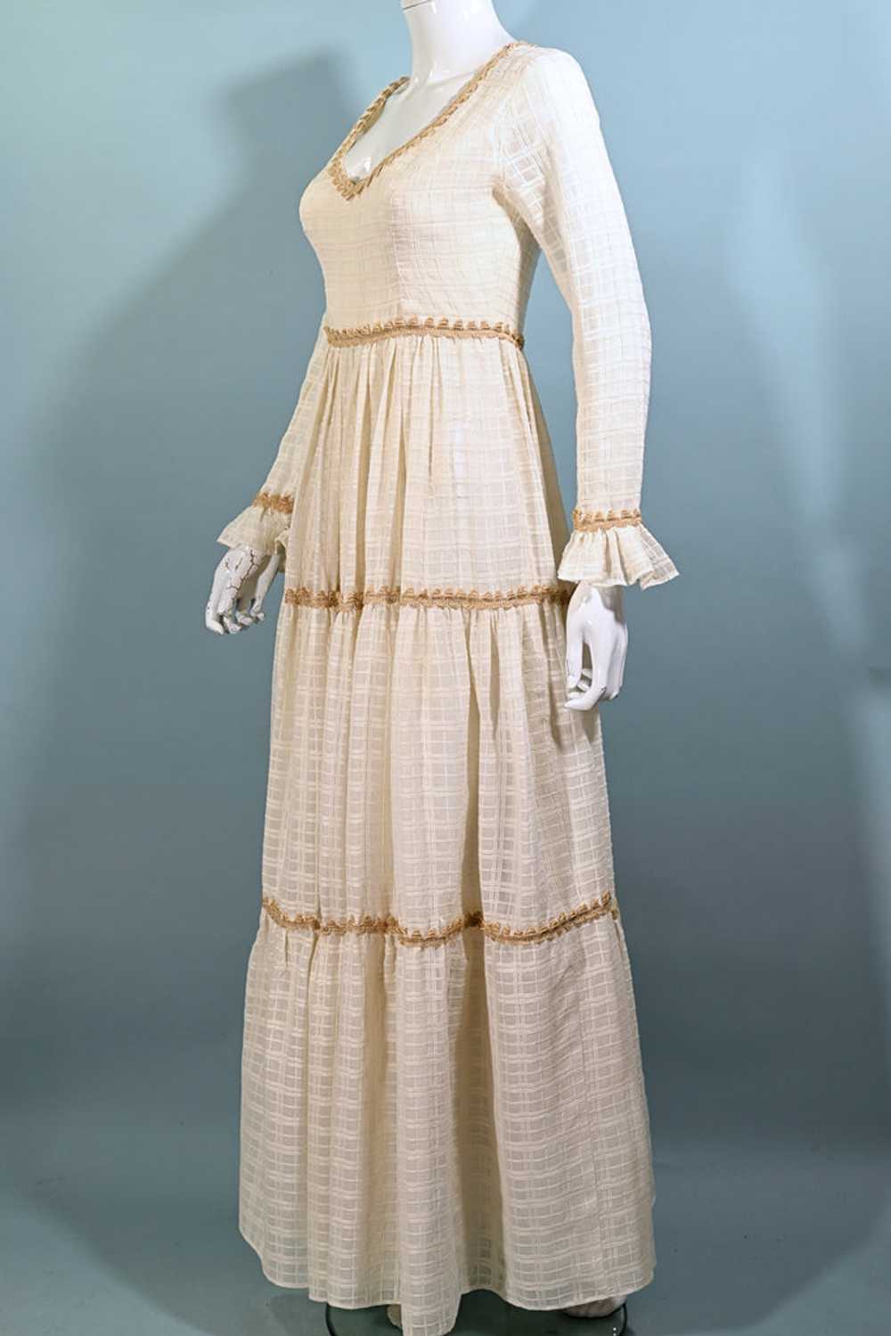 RARE Gunne Sax Black Label Cream Maxi Dress S/M - image 5