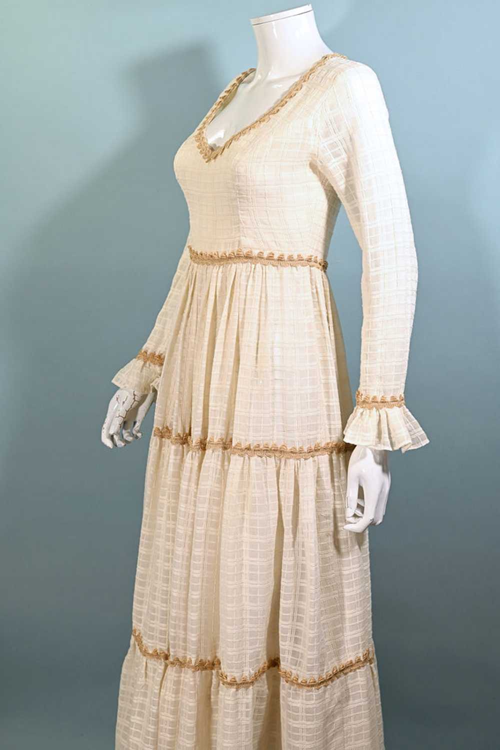 RARE Gunne Sax Black Label Cream Maxi Dress S/M - image 6