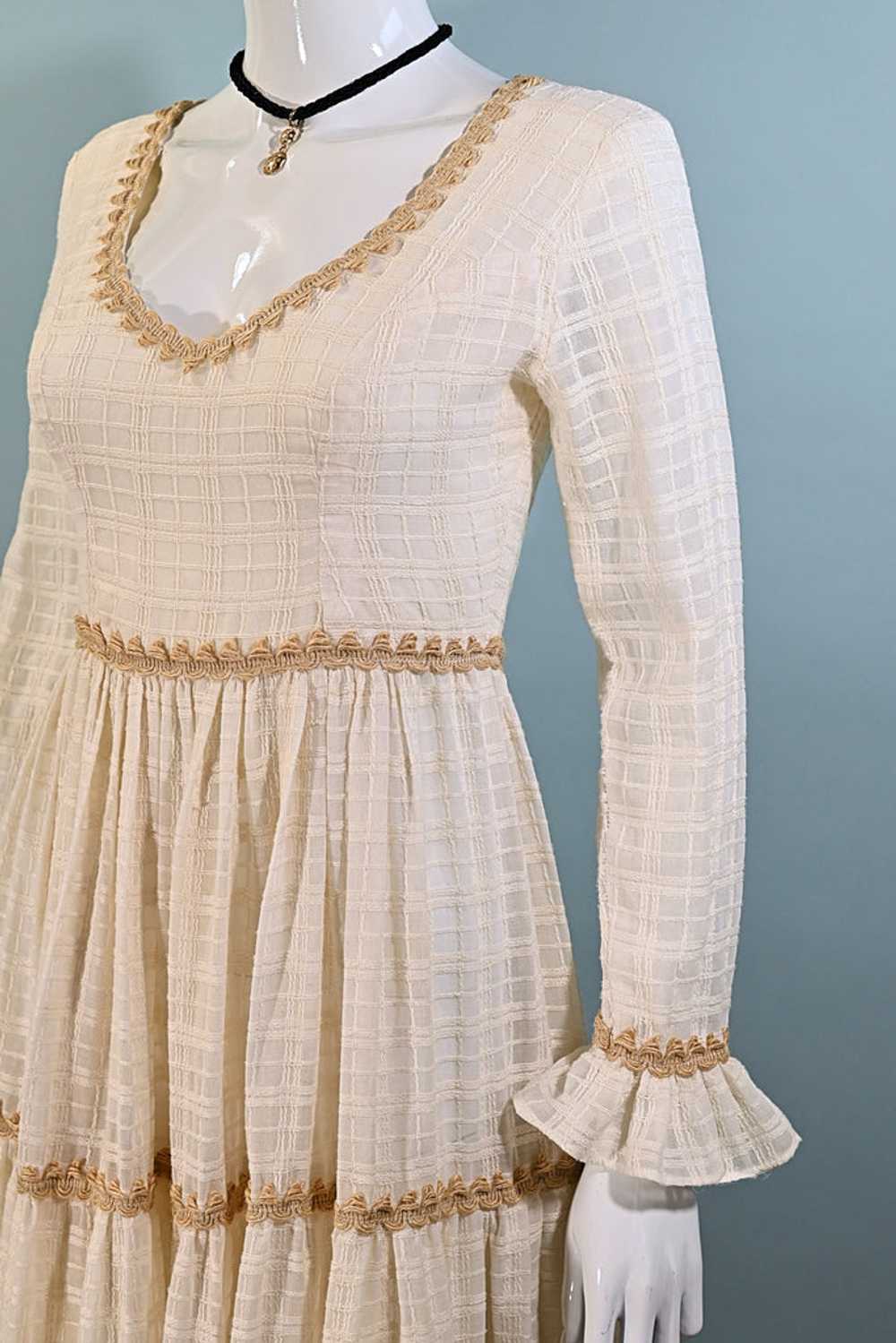 RARE Gunne Sax Black Label Cream Maxi Dress S/M - image 7