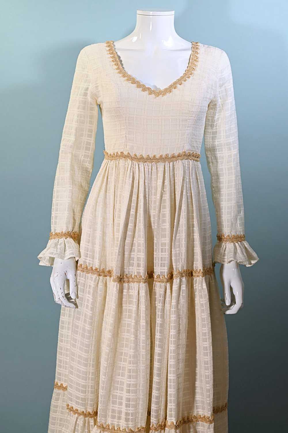 RARE Gunne Sax Black Label Cream Maxi Dress S/M - image 8